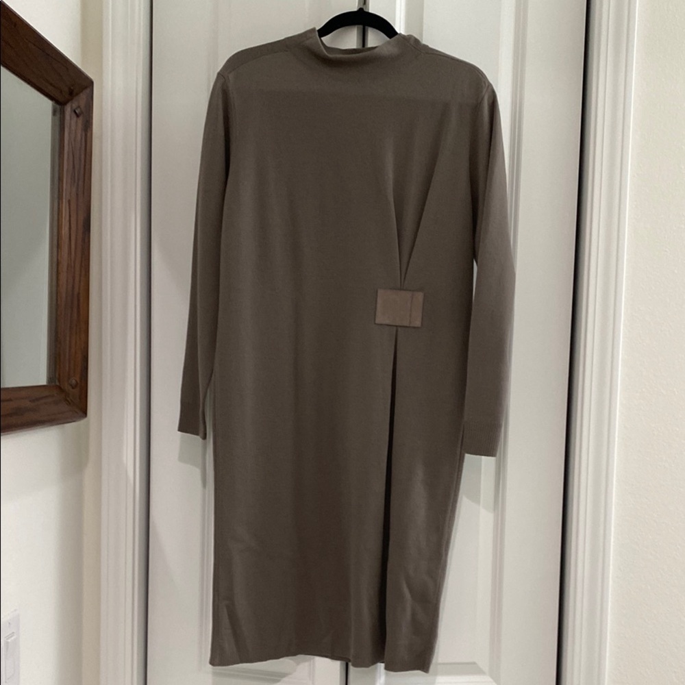 Lafayette 148 Brown Long Sleeve Sweater Dress